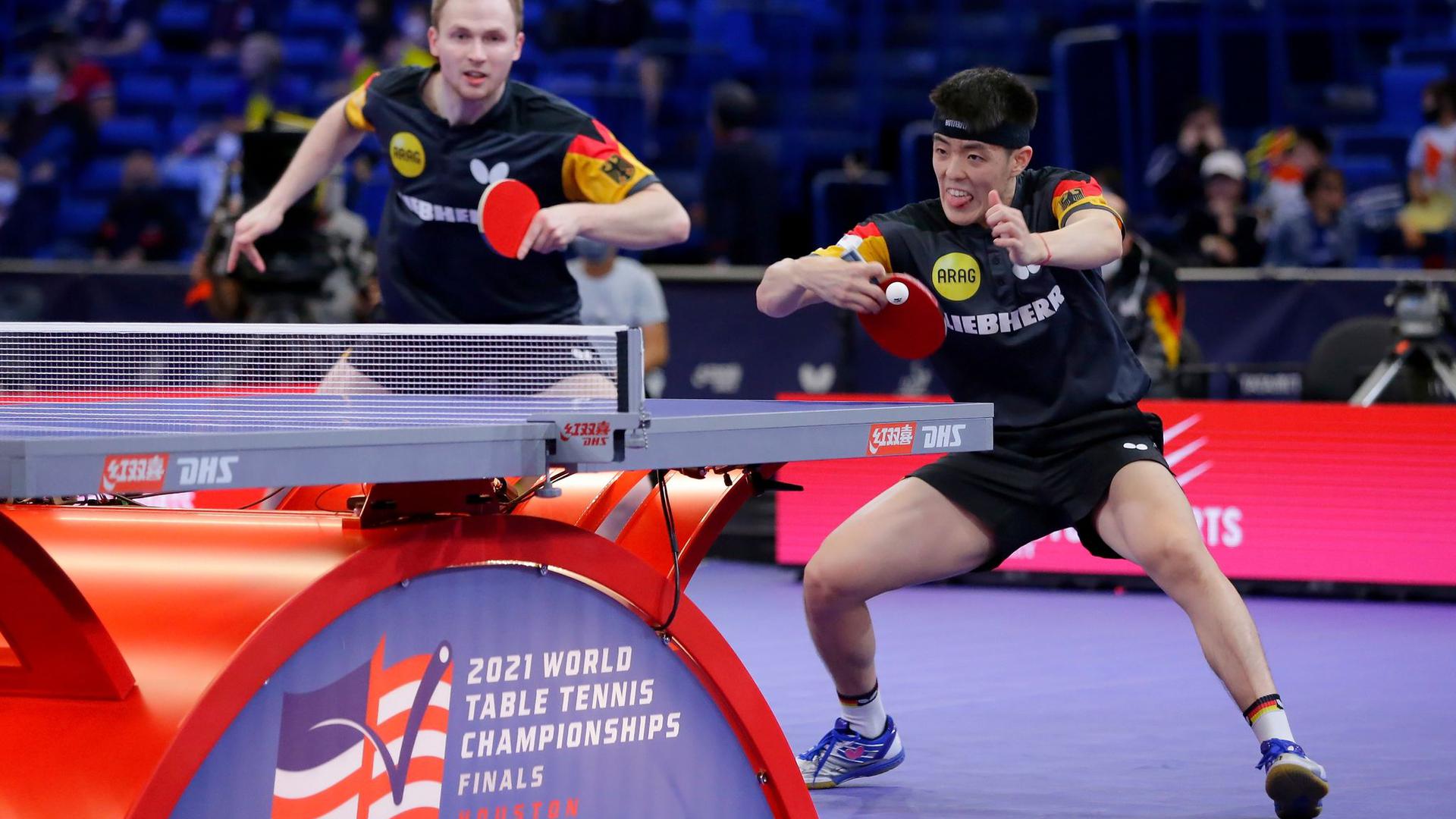 Benedikt Duda (l) und Dang Qiu erreichten das Viertelfinale.
