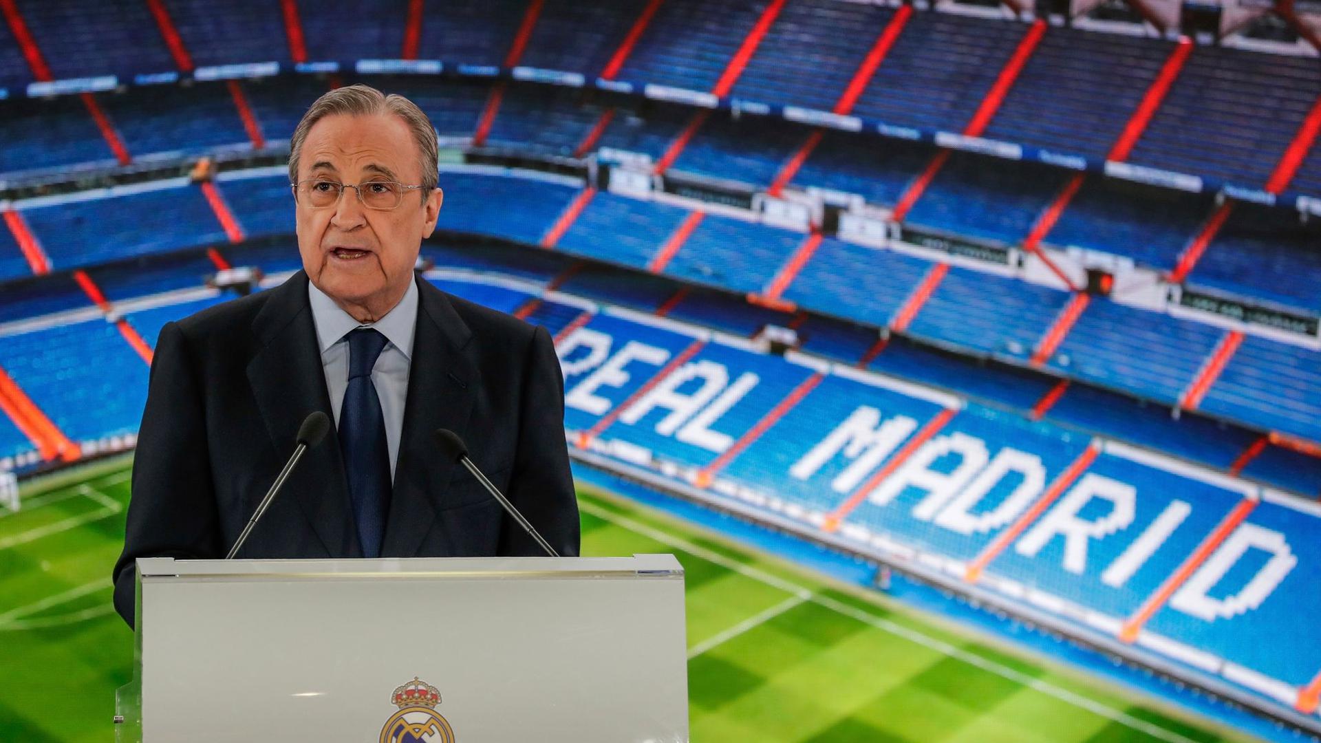 Florentino Pérez, Präsident des Real Madrid, will weiterhin eine Super League.