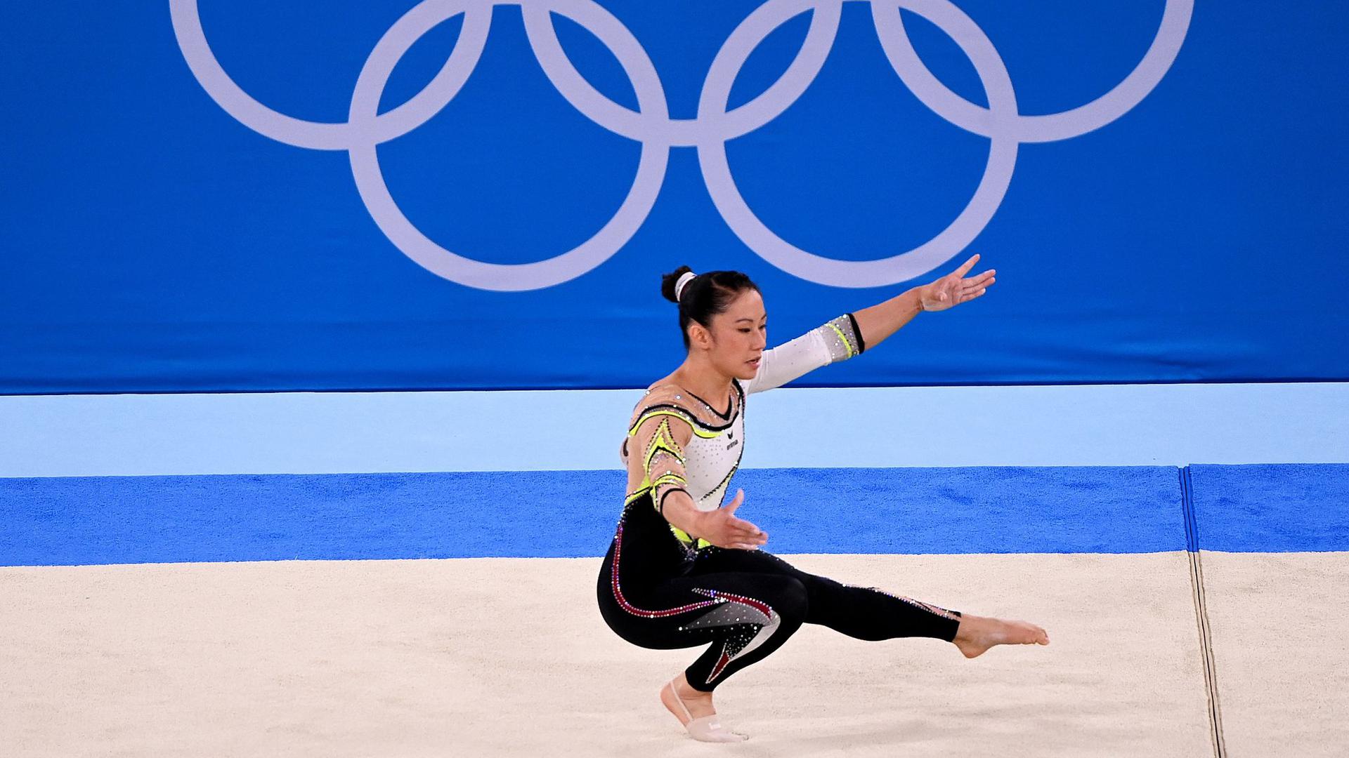 Turnerin Kim Bui beim olympischen Mehrkampffinale von Tokio.