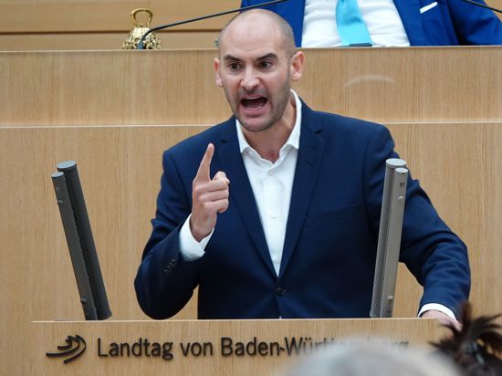 Baden-Württembergs Finanzminister Danyal Bayazspricht im Landtag.