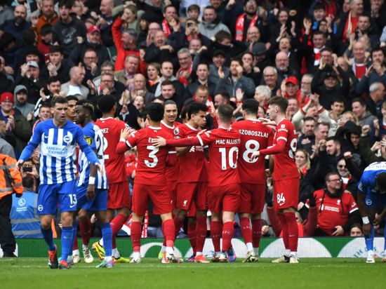 Liverpool setzte sich mit 2:1 gegen Brighton durch.